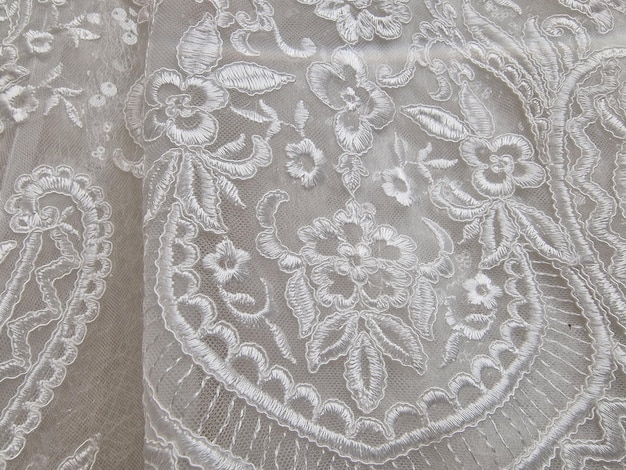 Photo bride white dress lace detail