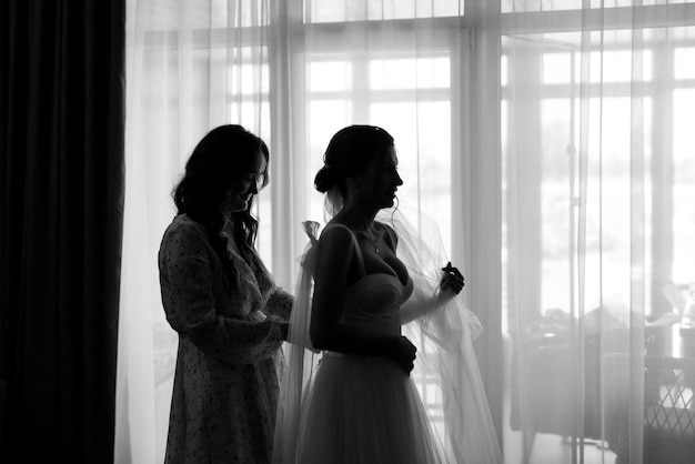 Bride in a white dress at the training camp