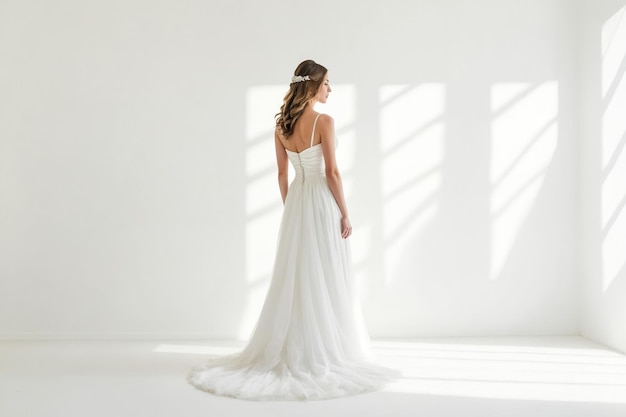 Bride in White Dress with Window Light