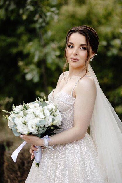 bride with a bouquet of flowers