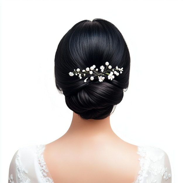 Photo a bride with a flower crown on her head