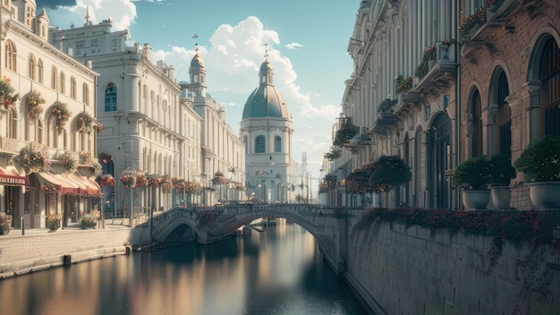 A bridge over a canal in venice