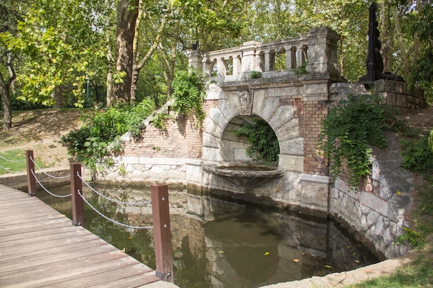 A bridge over a canal with a bridge over it