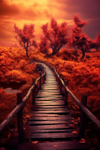 A bridge in the forest