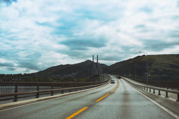 Bridge at the overcast weather Norway xA