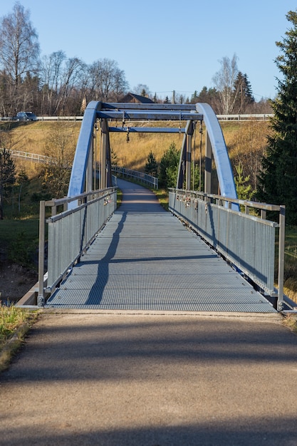 bridge over the river in autumn