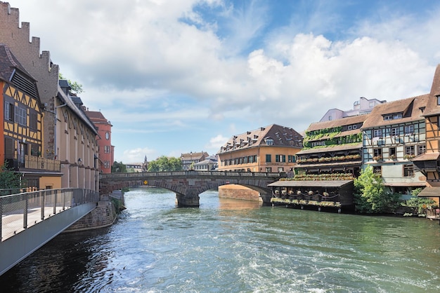 Bridge over the river Ile in Strasbourg France