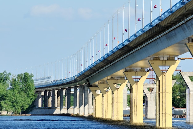 Bridge on the river Volga Russia