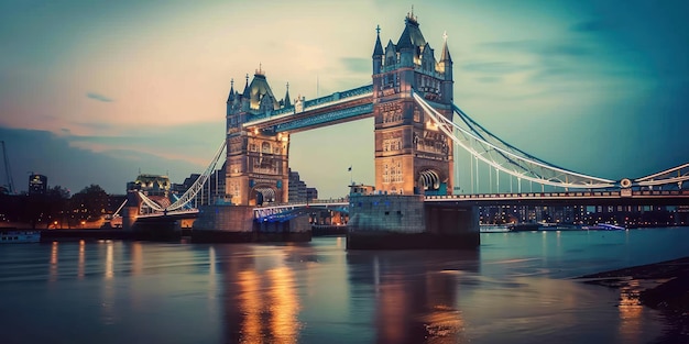 a bridge that has a sign that says  london  on it