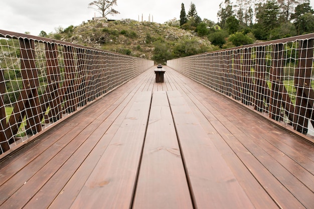 Bridge in Villa Serrana's lake in Lavalleja Uruguay