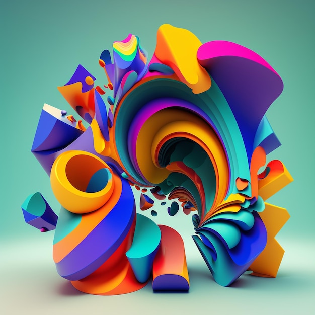 Bright 3D abstract illustration