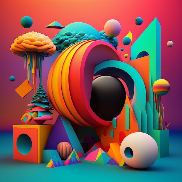 Bright 3D abstract illustration