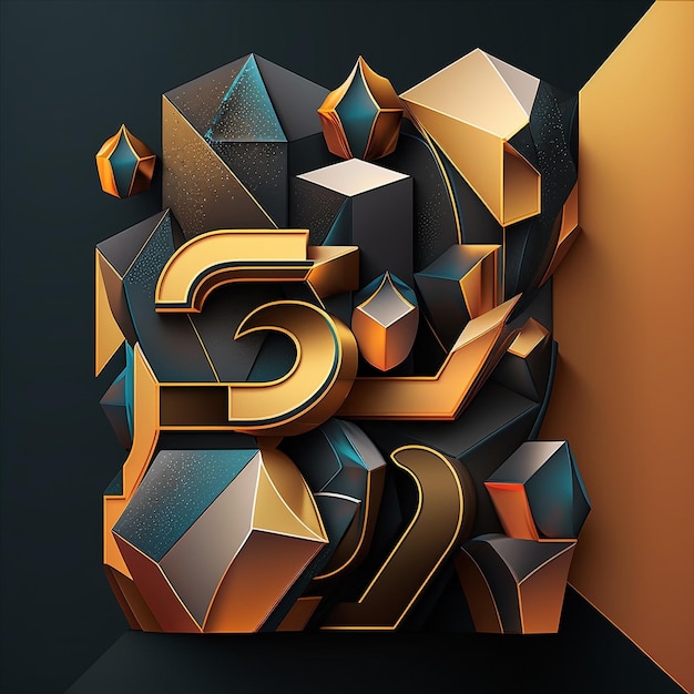 Bright 3D abstract modern fantasy illustration