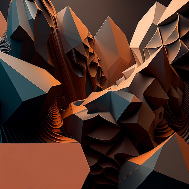 Bright 3D abstract modern fantasy illustration