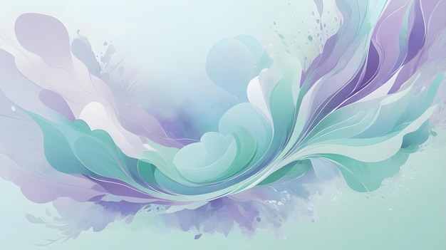 Bright Abstract Design with Sky Blue Mint Green and Lavender Purple