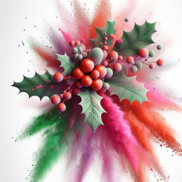 Bright abstraction juicy bouquet of berries and colors Holi holiday