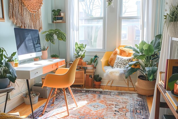 A Bright and Airy Home Office with a Modern Design