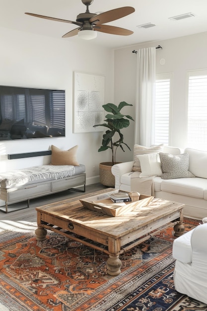 A Bright and Airy Living Room With a Mix of Modern and Traditional Elements