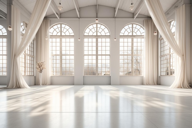 Bright and Airy White Room with Large Windows