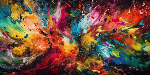 Bright artistic splashes abstract painting color texture multicolor dynamic background