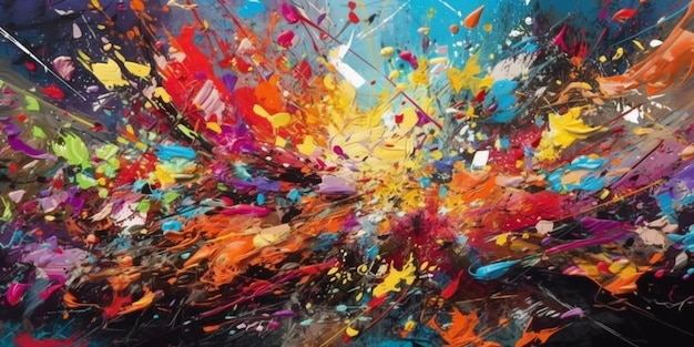 Bright artistic splashes abstract painting color texture multicolor dynamic background