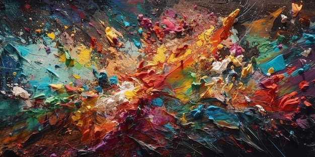 Bright artistic splashes abstract painting color texture multicolor dynamic background