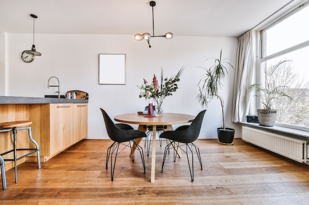 Bright and beautiful dining room interior design