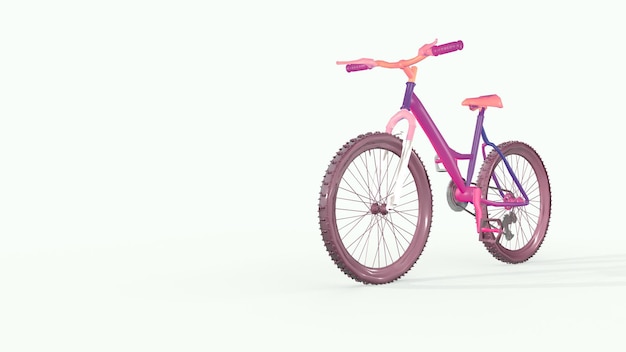 Bright bike, endless bike traffic. 3D rendering.