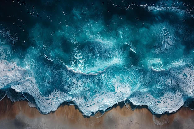 A bright blue beach from above high quality high resolution