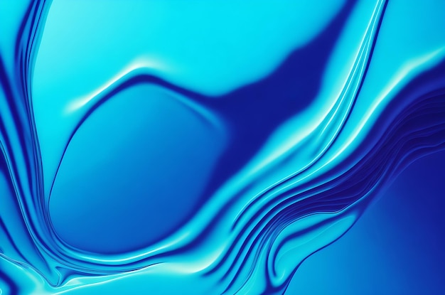 Bright blue boiling fluid background Abstract liquid 3d shapes vivid colors texture