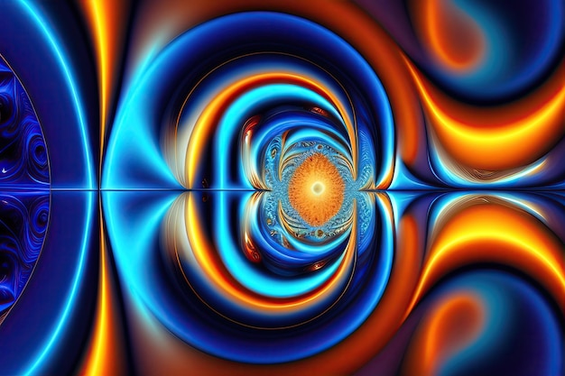 Bright Blue Energy Fractal Flow