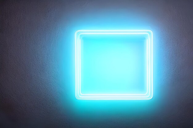 Bright blue rectangle neon at the wall backdrop and background