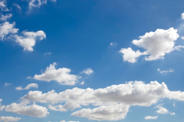 Bright blue sky with white clouds for background or wallpapers