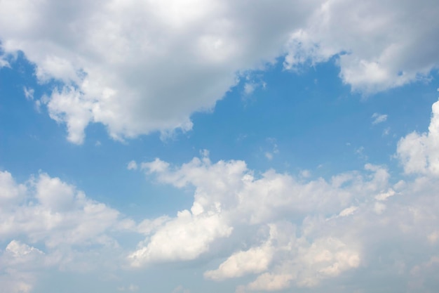 Bright blue sky with white clouds for background or wallpapers