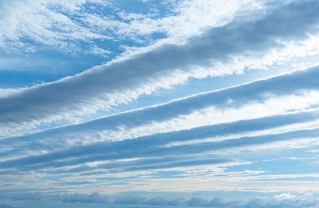 Bright blue sky with white fluffy clouds Beauty of nature Aerial natural background