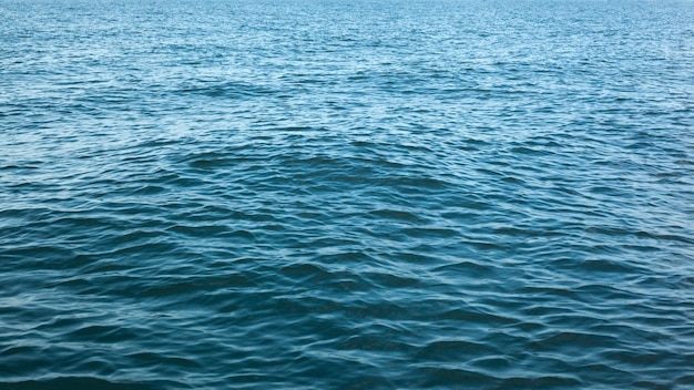 Bright blue waves on sea water surface