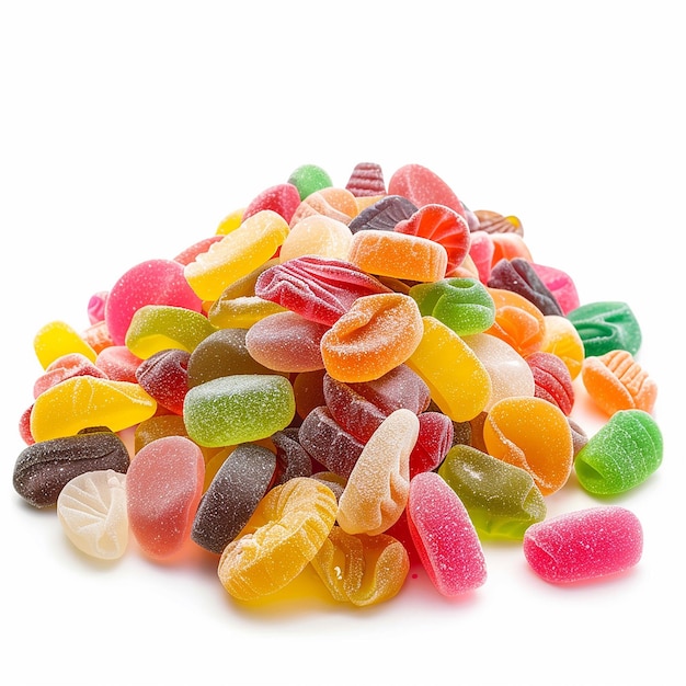 Bright candies isolated on a white