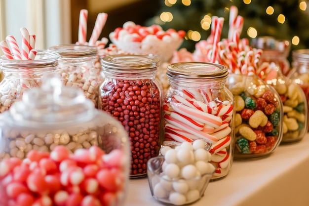 Photo bright candy bar at wedding