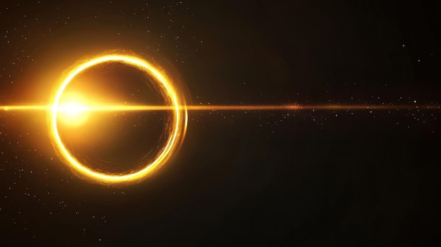 Photo bright celestial phenomenon with a glowing ring and light rays