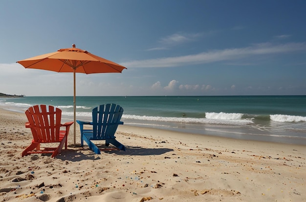 A bright cheerful beach scene