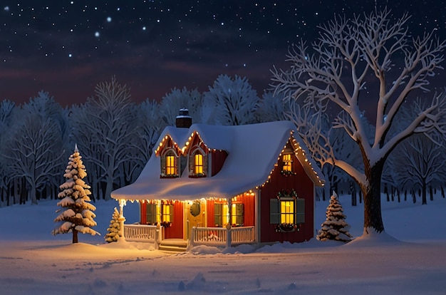 A bright cheerful winter holiday scene