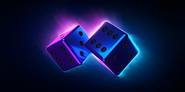 Bright colored dice