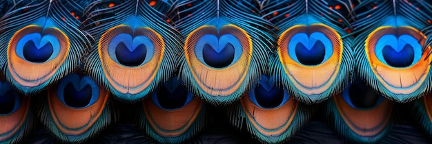 Bright colored peacock feather background