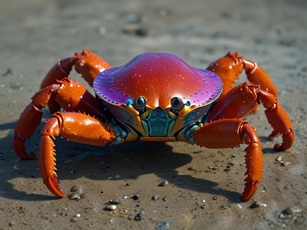 Photo bright colored sea crab