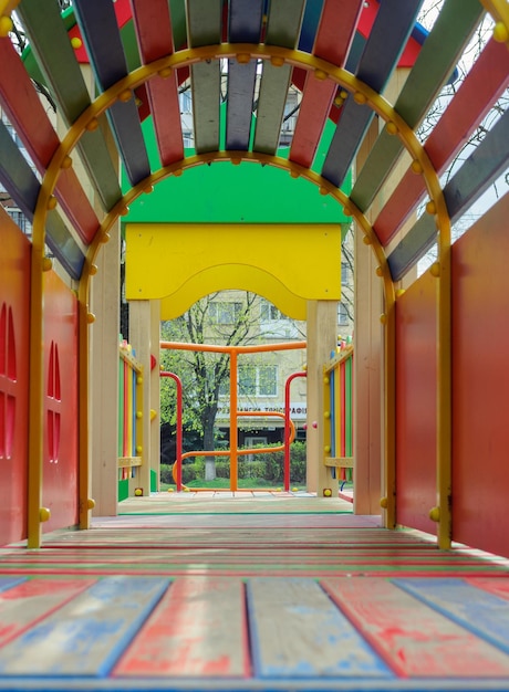 Bright colored structure on the Playground