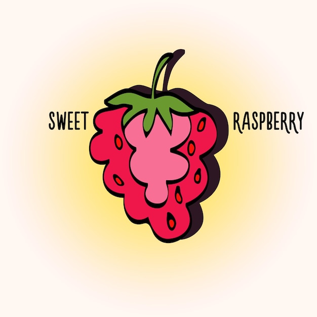 Bright colorful image of fruit raspberry