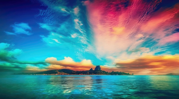 Bright colorful landscape of beautiful tropical sea