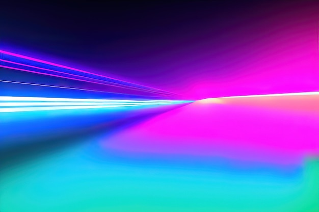 Bright and Colorful Room with LED lights and Fluorescent Laser Gradient Backdrop