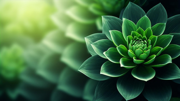 Bright colorful succulent abstract nature background with flowers and green leaves