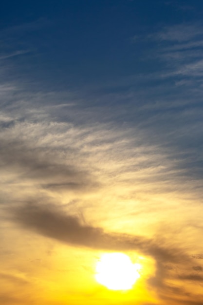 Bright colorful sunset in the sky beauty of nature landscape in the clouds